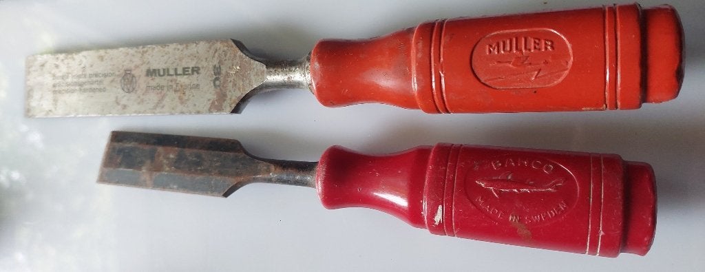 Vintage Houtbeitels Set: Muller 30mm & Bahco 956 Zweden, Ophalen of Verzenden