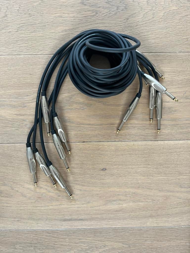 Lot de 6 câbles de 200 cm - jack 6,3 mono, Musique & Instruments, Enlèvement, Utilisé