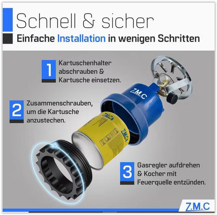ZMC Mini Réchaud de Camping 1100W, Réchaud à Gaz P, Ophalen of Verzenden, Nieuw