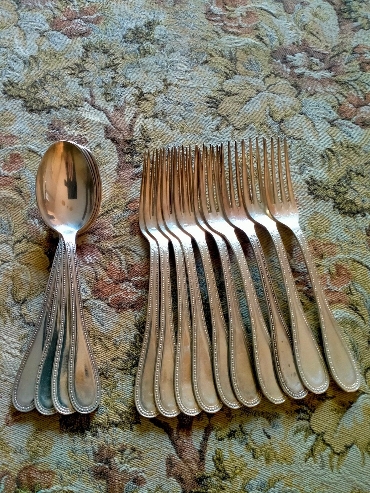 4 antieke soeplepels en 10  vorken, Ophalen