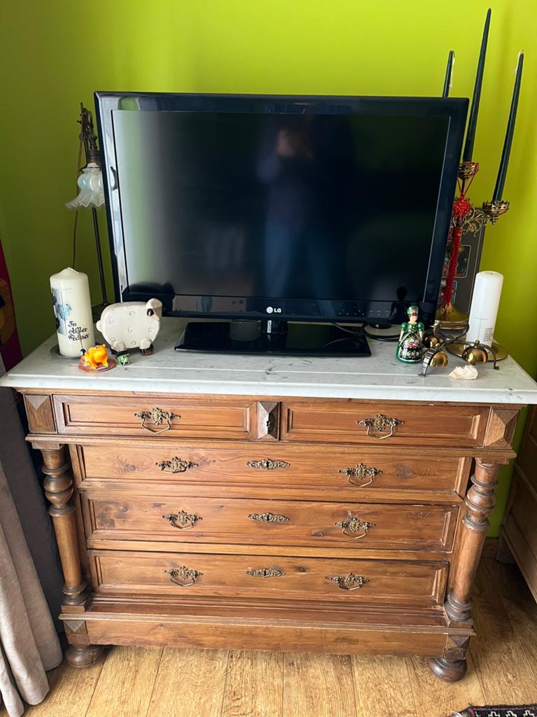 Dressoir metmarmerenblad met lades, Huis en Inrichting, Ophalen, Zo goed als nieuw, Met lade(s)
