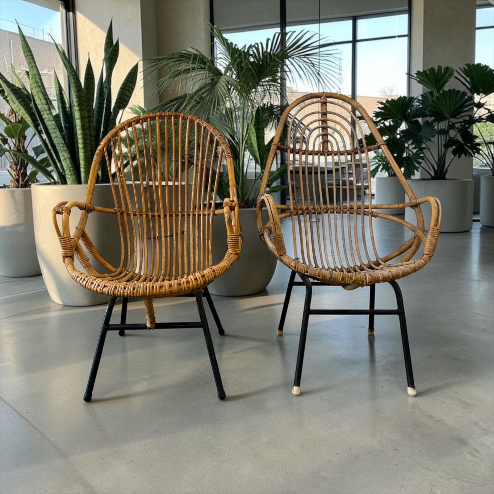 fauteuil vintage en rotin/chaise en osier boho Rohé, Enlèvement