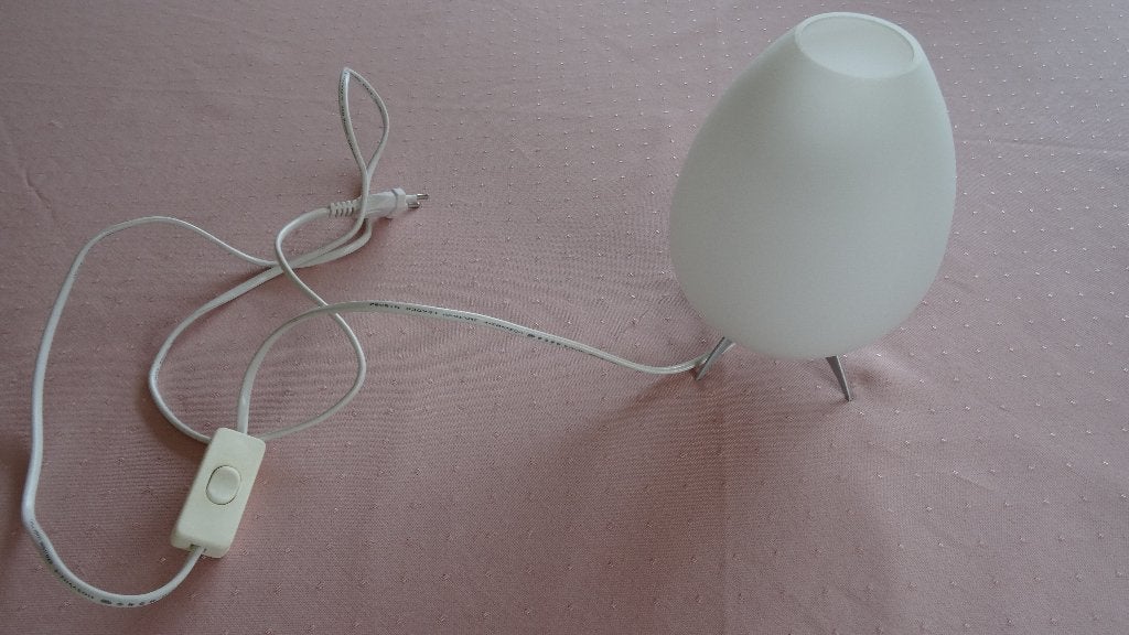 TAFELLAMP WIT OPAAL GLAS, Ophalen, Met schakelaar, 20 cm, Wit