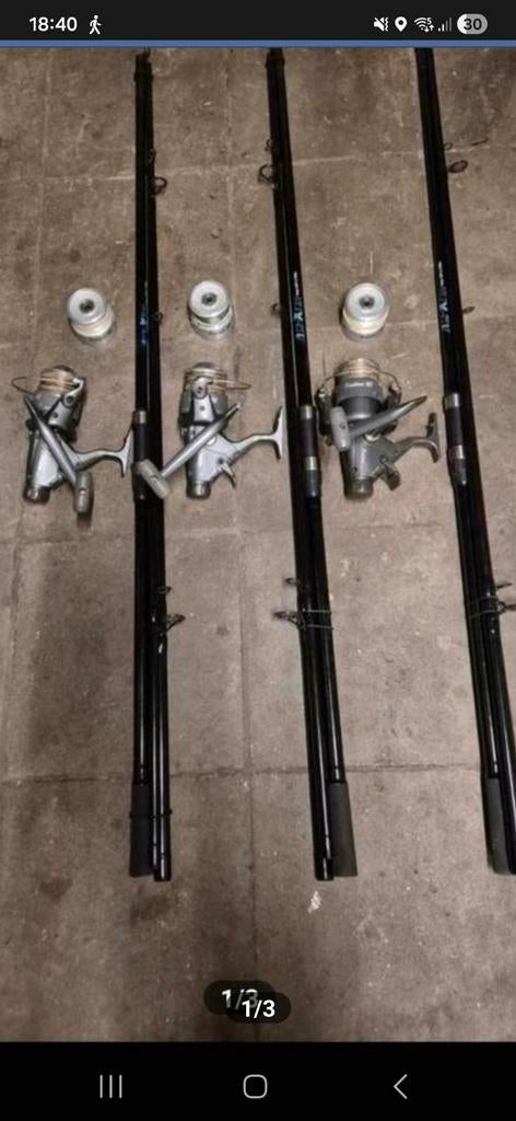 Karper hengels met baitruner molens, Ophalen