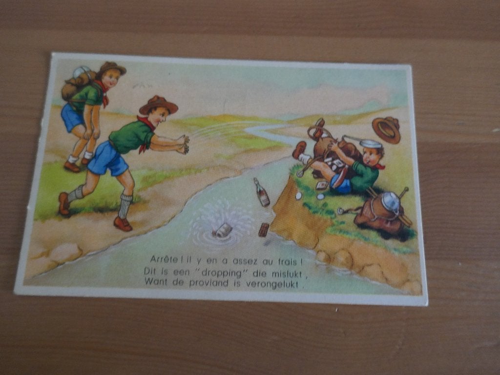 postkaart humor scouts, Verzenden, Gelopen