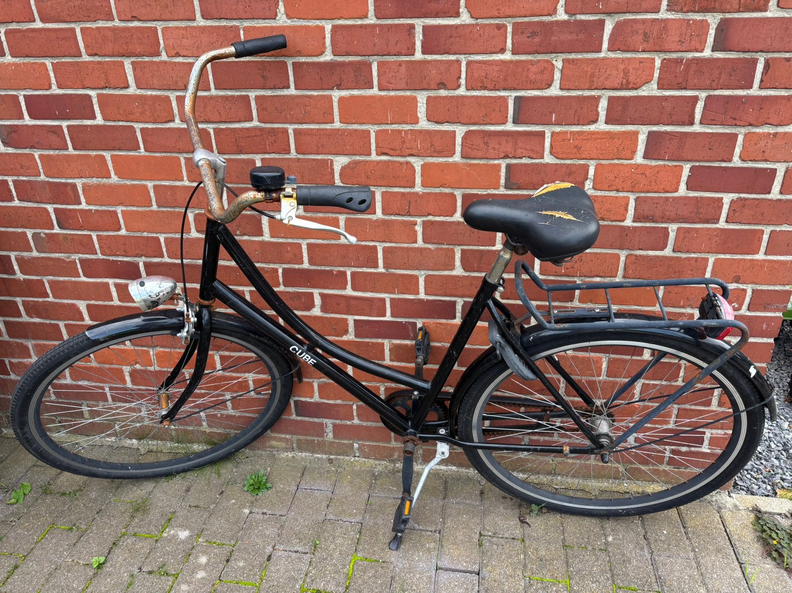 Hollandse damesfiets, Fietsen en Brommers, Ophalen, Gebruikt, Terugtraprem