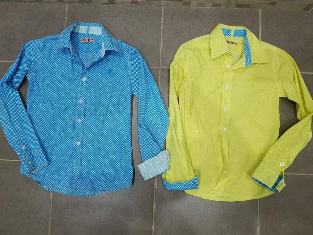 blauw en geel CKS hemd maat 140, Kinderen en Baby's, Kinderkleding | Maat 140, Gebruikt, Cks, Overhemd of Blouse, Ophalen of Verzenden