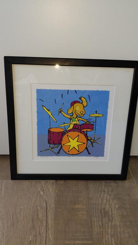 Zeefdruk Celine Maat "Drummer", Antiek en Kunst, Ophalen