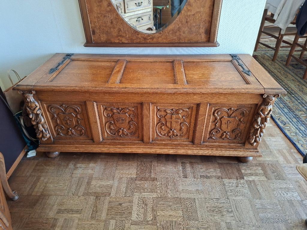 Antiek eikenhouten dekenkist, Antiek en Kunst, Ophalen