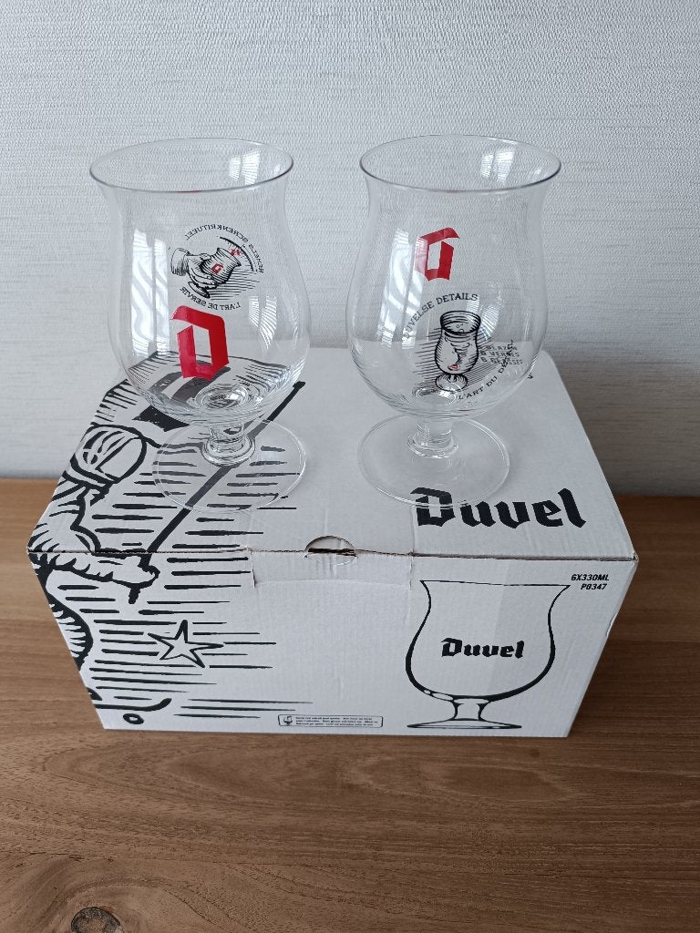 6 splinternieuwe DUVEL glazen met de Rode letter D, Verzamelen, Biermerken, Nieuw, Glas of Glazen, Duvel, Ophalen of Verzenden