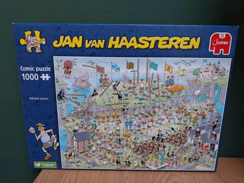 jan van haasteren puzzel 1000 stuks the highland games, Hobby en Vrije tijd, Denksport en Puzzels, Ophalen, 500 t/m 1500 stukjes