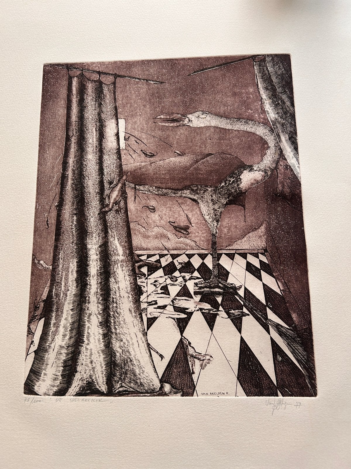 Roger Van Akelyen  (De Zwarte Panter) - De Spelbreker, Antiquités & Art, Art | Lithographies & Sérigraphies, Édition limitée, Enlèvement