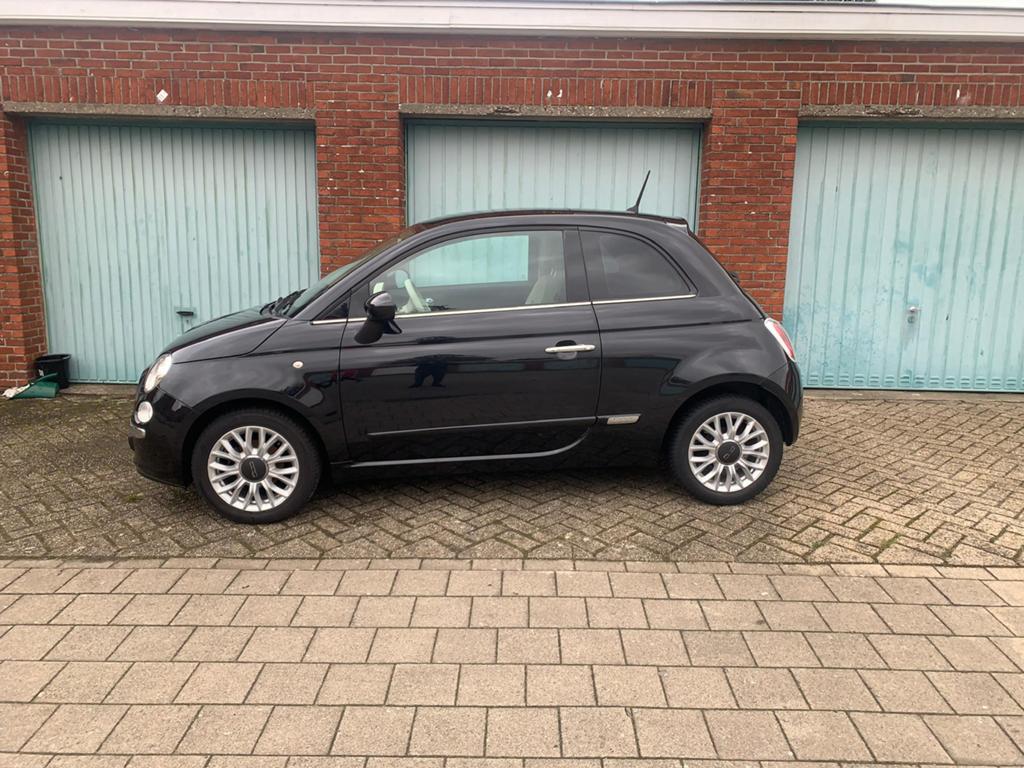 Fiat 500 1.2i 143000 km, Stof, Airconditioning, Zwart, Handgeschakeld
