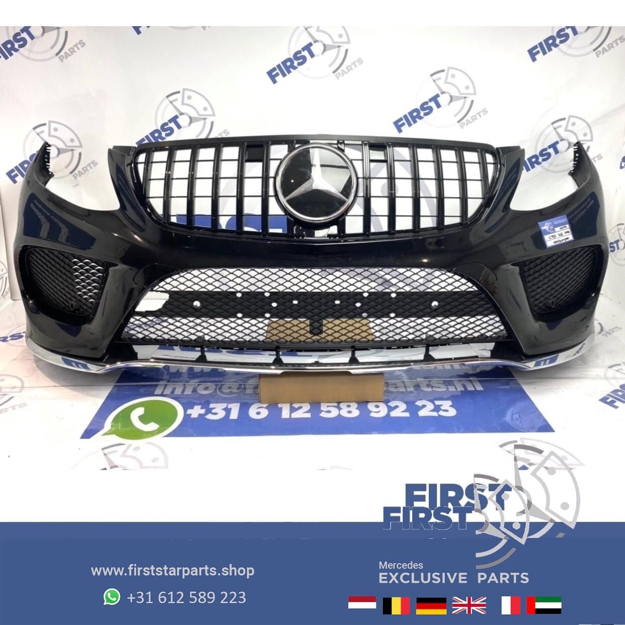 BUMPER W166 GLE AMG VOORBUMPER COMPLEET ZWART Mercedes 2015-, Utilisé, -, Avant, -
