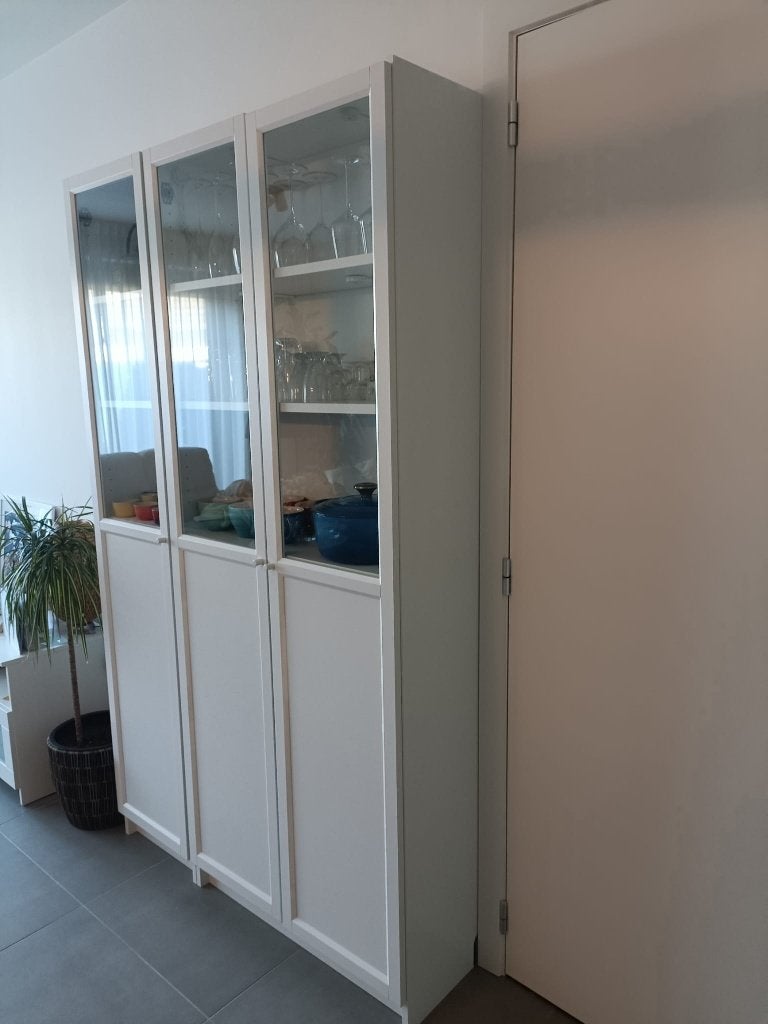 IKEA boeken-vitrinekast, BILLY/OXBERG, Avec porte(s), 150 à 200 cm, Utilisé, Modern