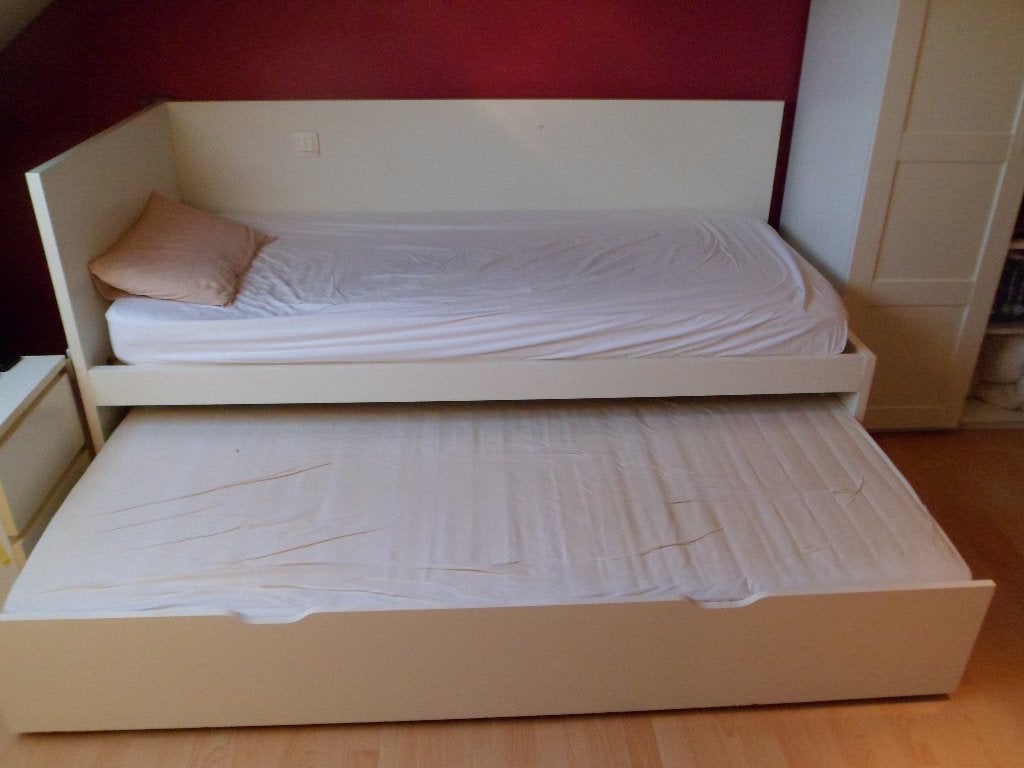 1 persoonsbed met uitschuifbaar ded, Huis en Inrichting, Slaapkamer | Bedden, Ophalen, Gebruikt, 200 cm, 90 cm