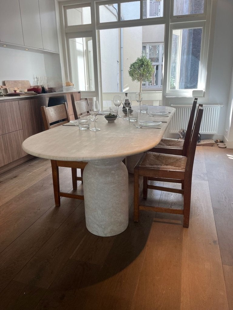 Tables personnalisées en travertin et en marbre !, Maison & Meubles, Tables | Tables à manger, Enlèvement, Neuf