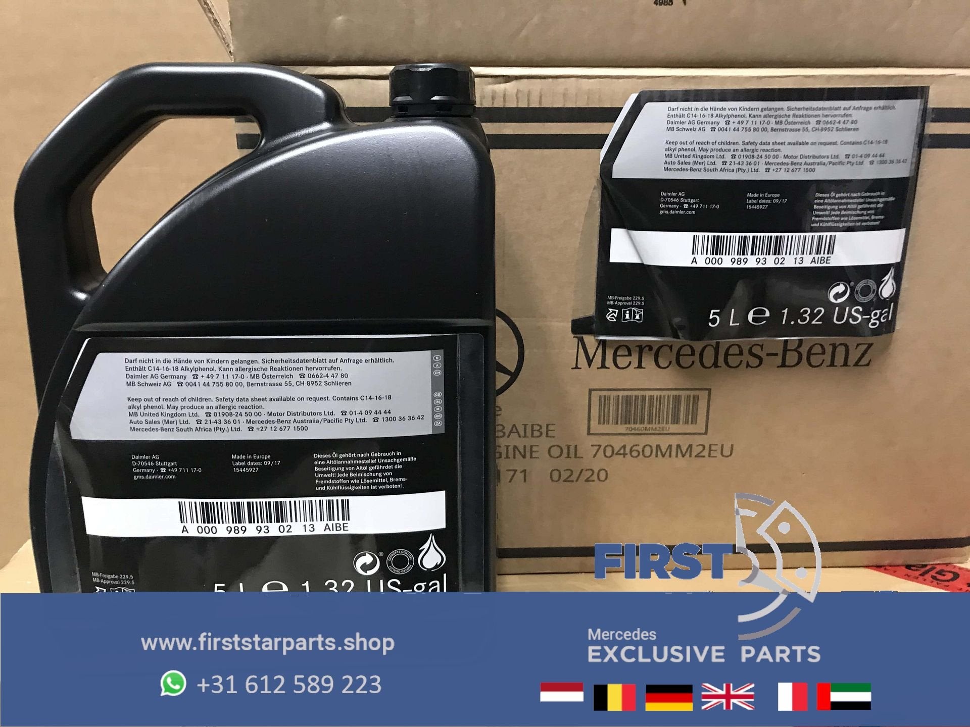 A000989930213 MERCEDES AMG 0W40 MOTOROLIE 5L ORIGINEEL 45 43, Enlèvement ou Envoi, -, -, -