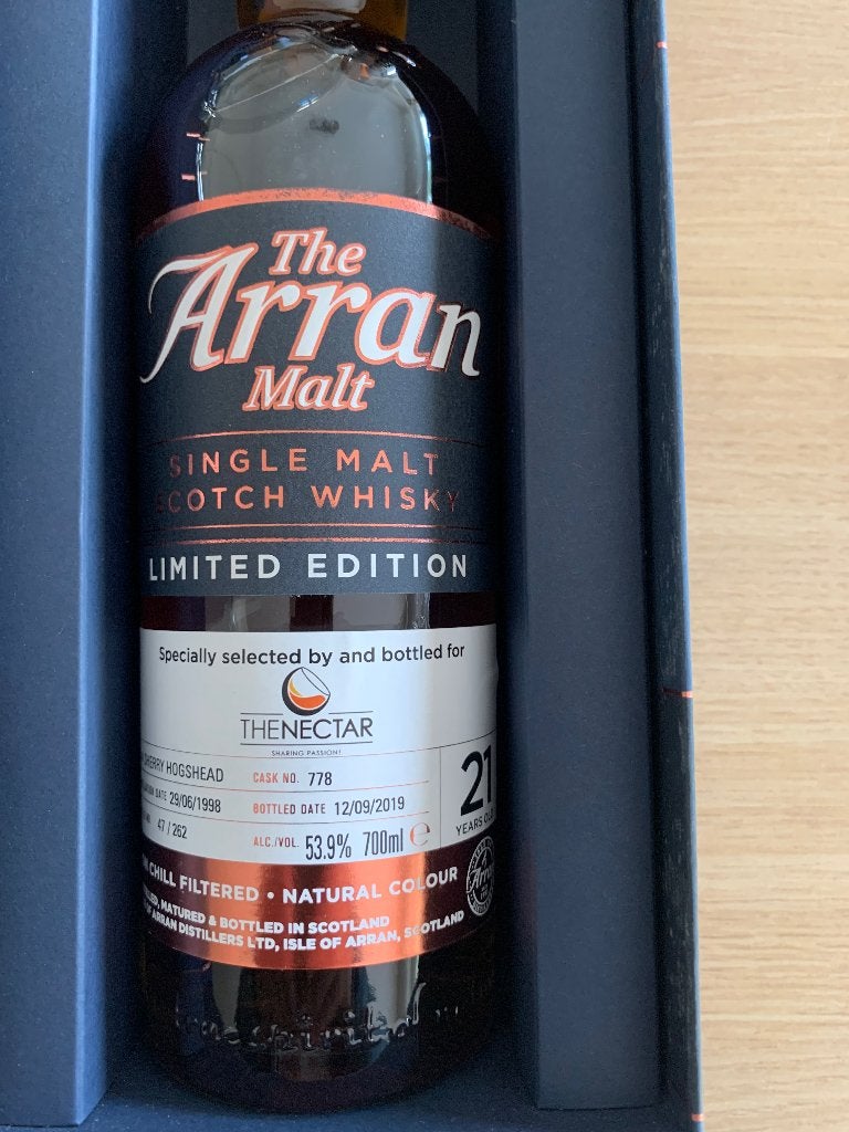 Whisky Arran 21yr 1998-2019 the nectar, Verzamelen, Ophalen, Nieuw, Vol