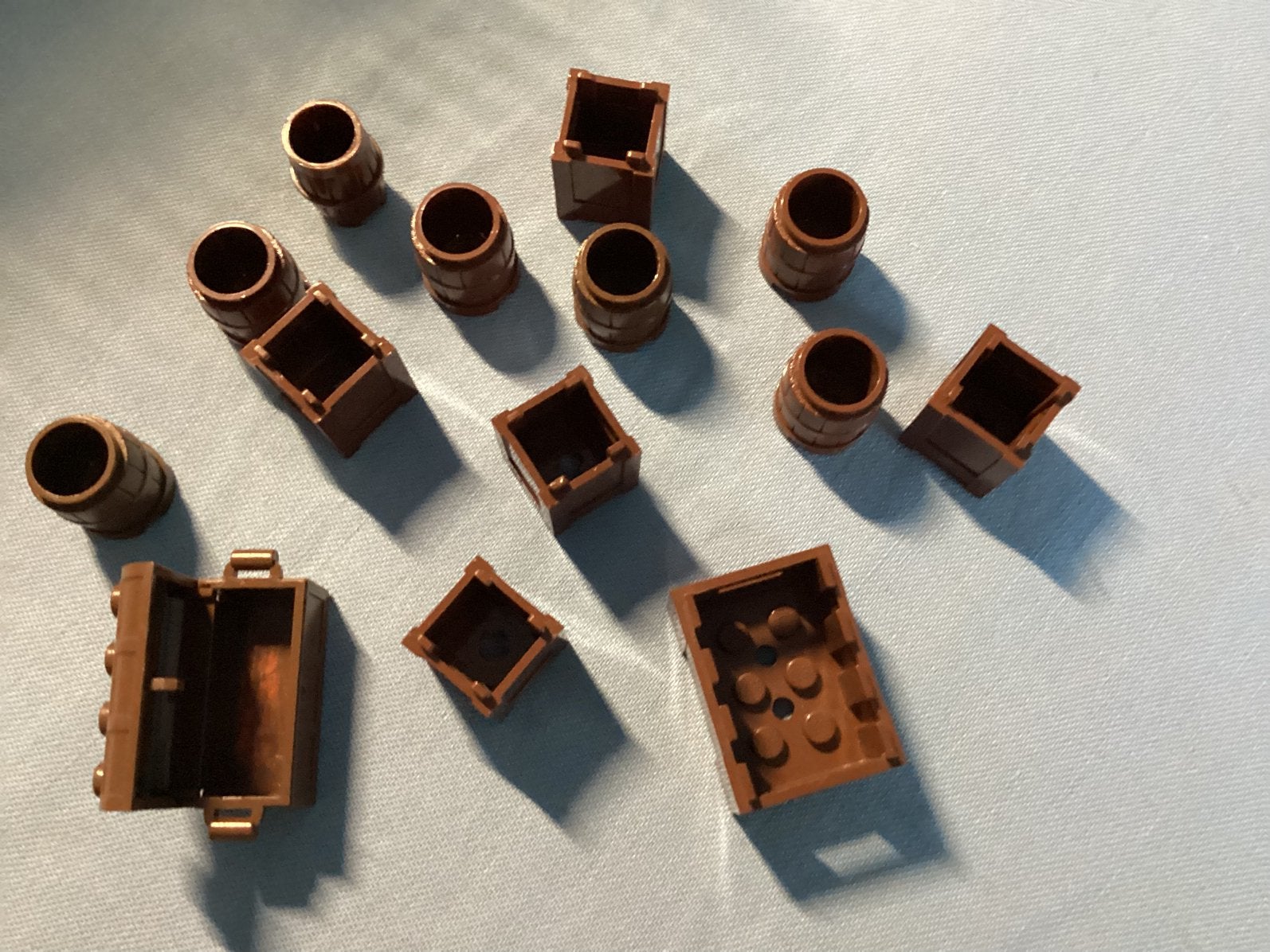 Lego bruine tonnetjes,schatkist enz…., Ophalen of Verzenden, Zo goed als nieuw, Lego