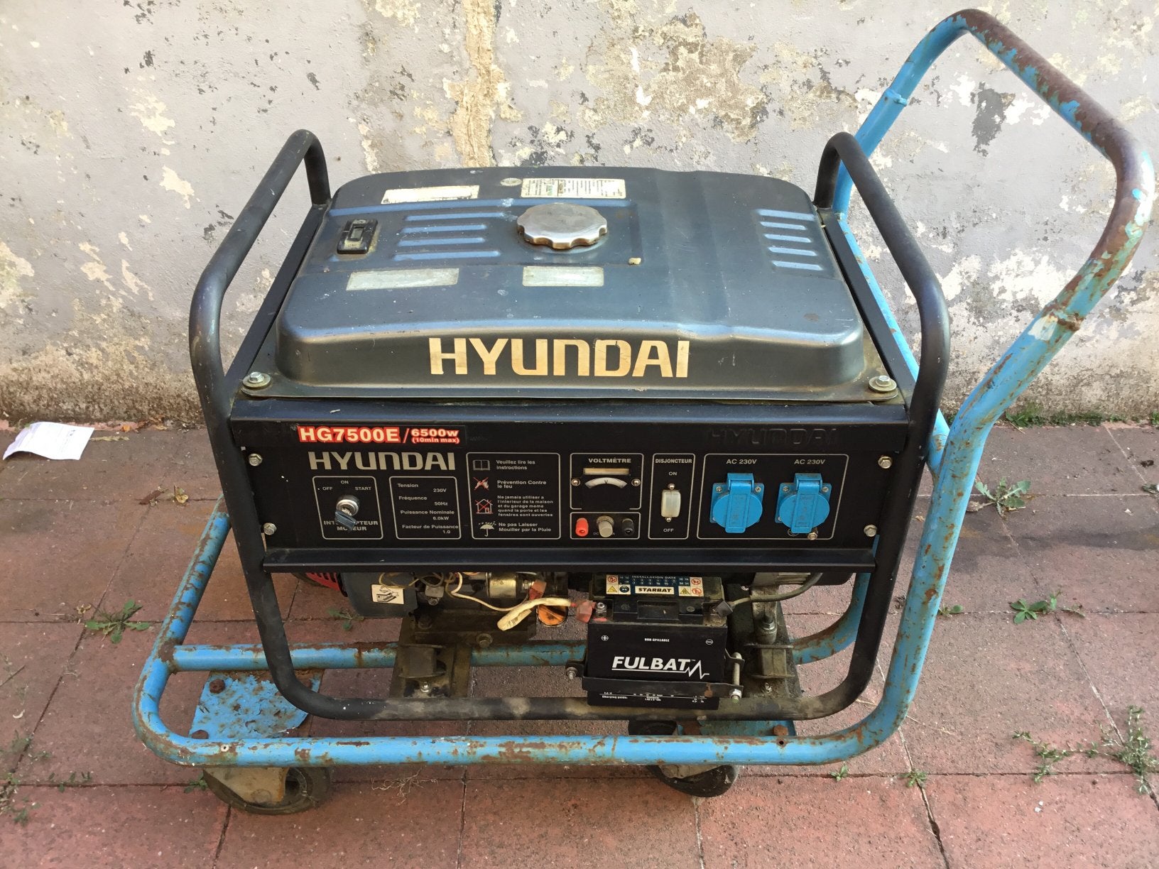 Groupe Huyndai 6500w / 60% ( professionnel ) - 83kg, Enlèvement, Utilisé, Démarrage électrique