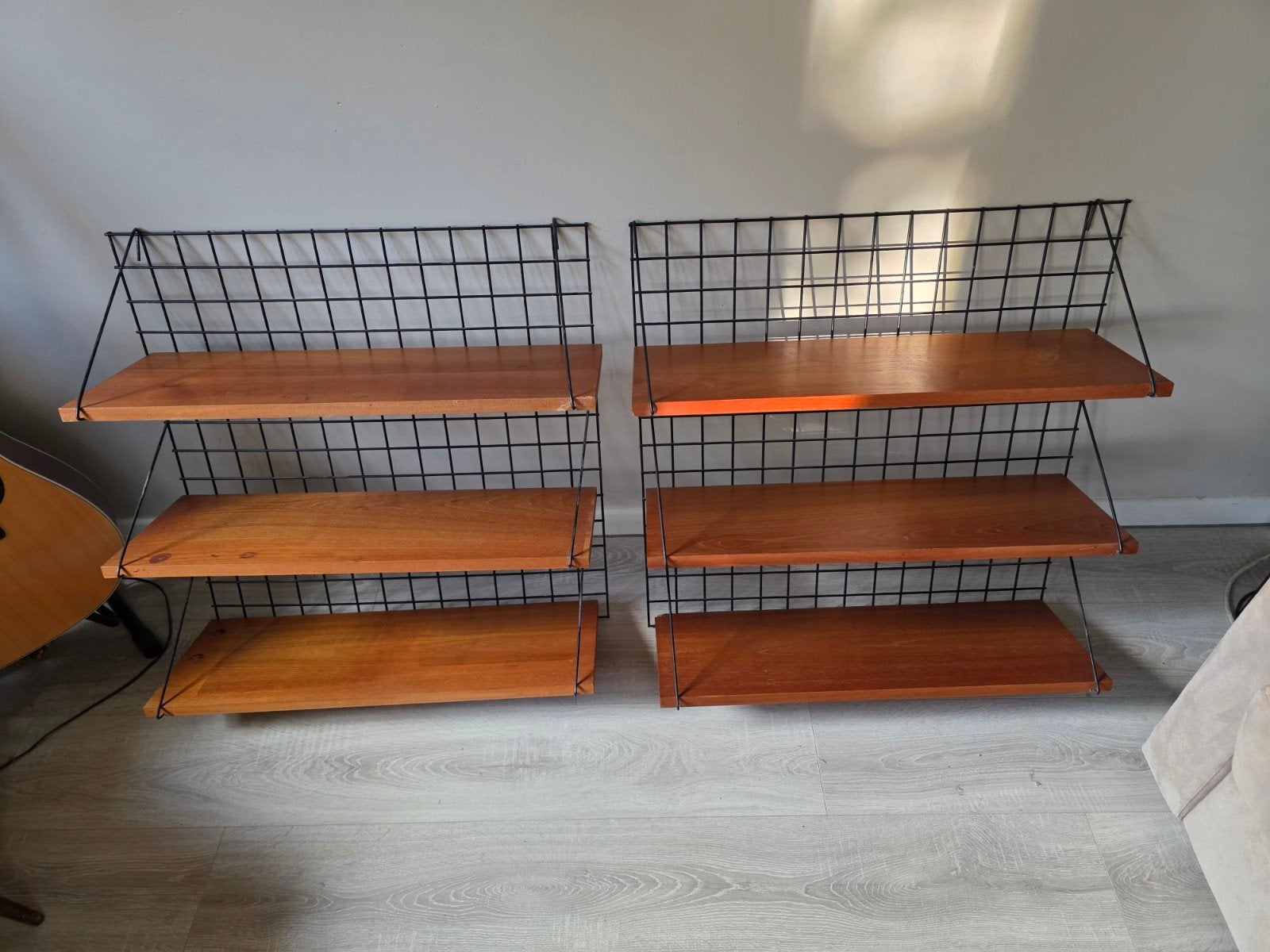 2x vintage wandrek in teak, Collections, Rétro, Enlèvement