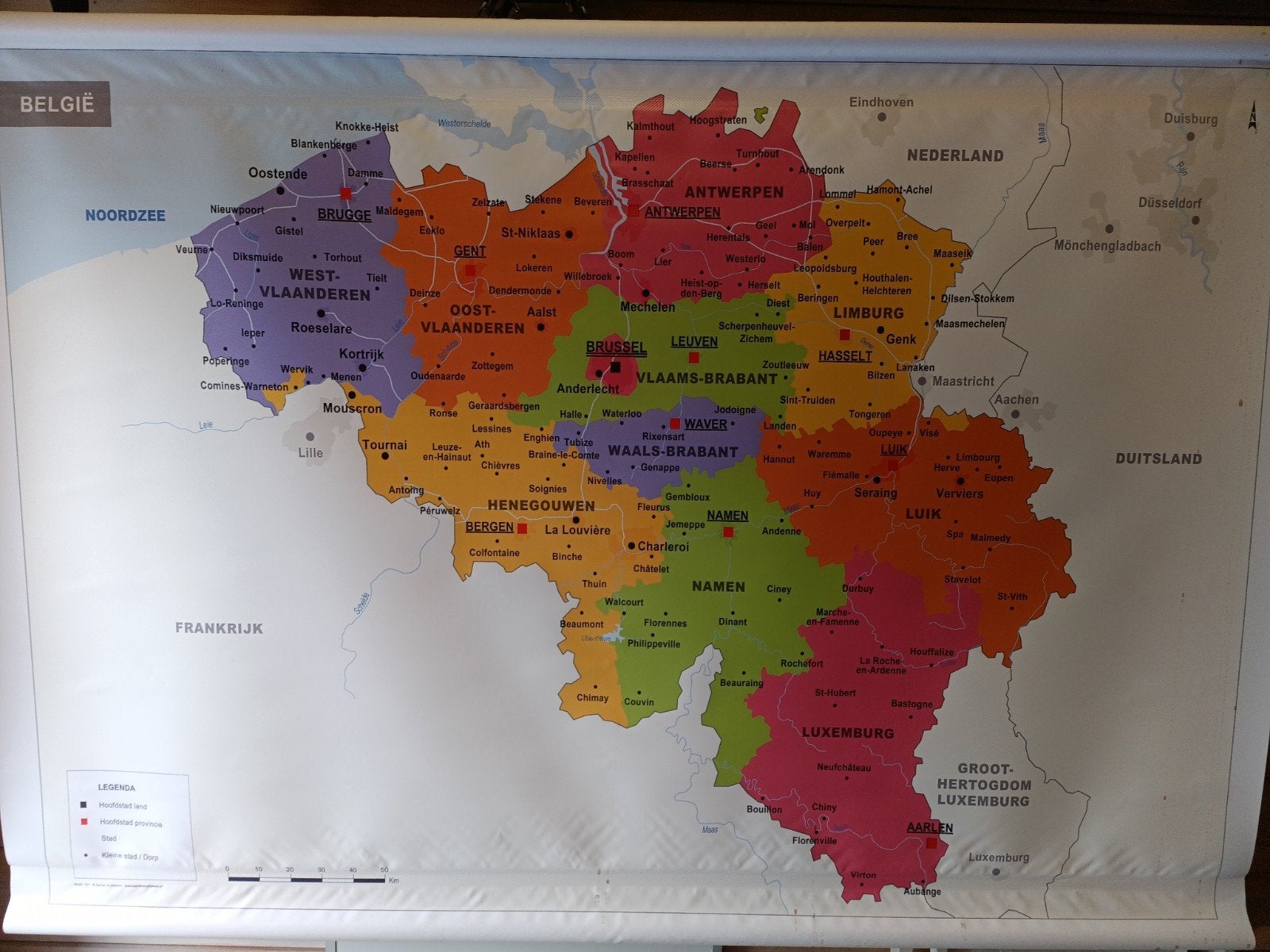 landkaart nieuw België, Boeken, Atlassen en Landkaarten, Ophalen, België, Landkaart