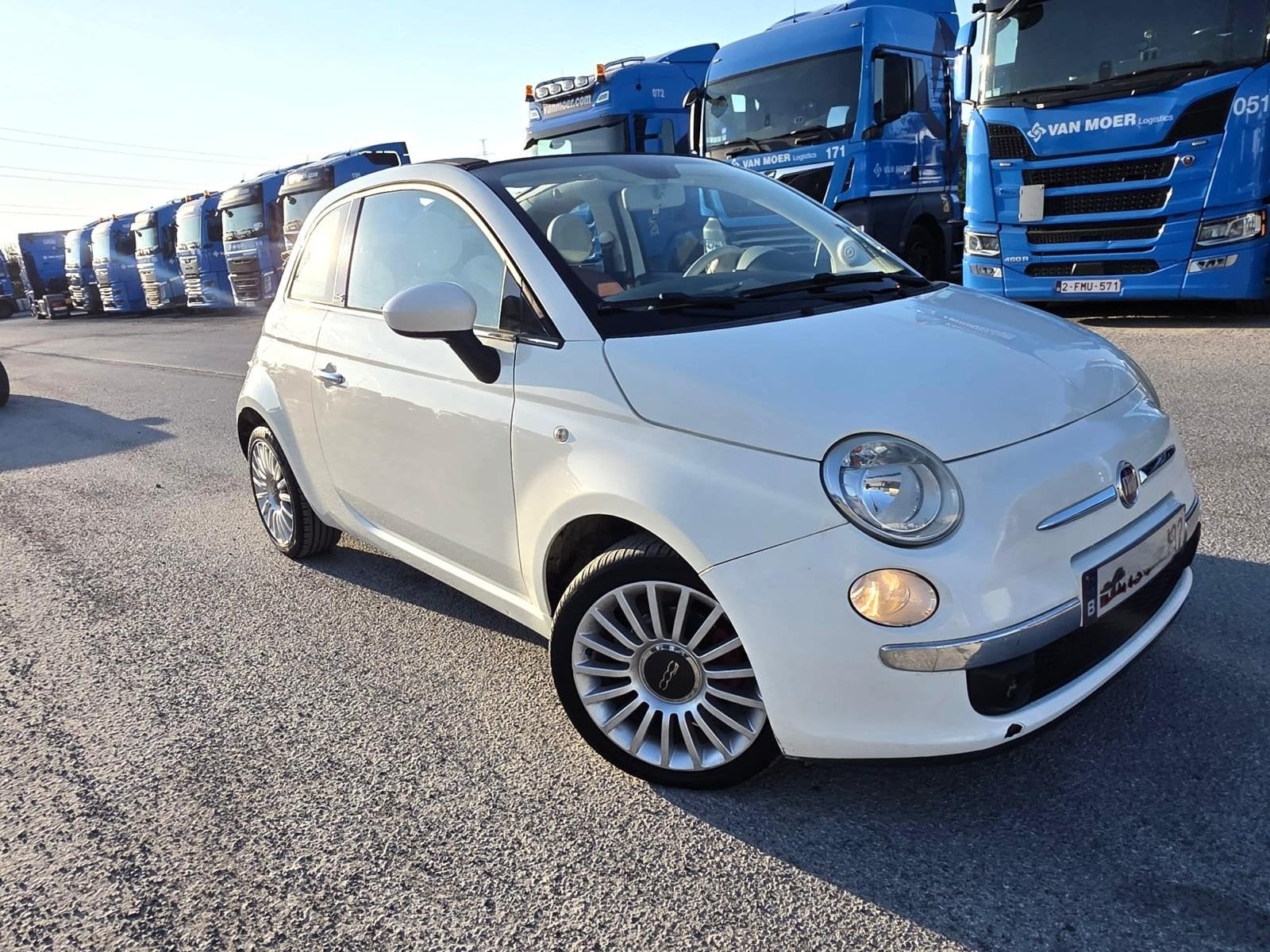 Fiat 500/102000km/Cabriolet, 4 zetels, Stof, Beige, 4 cilinders