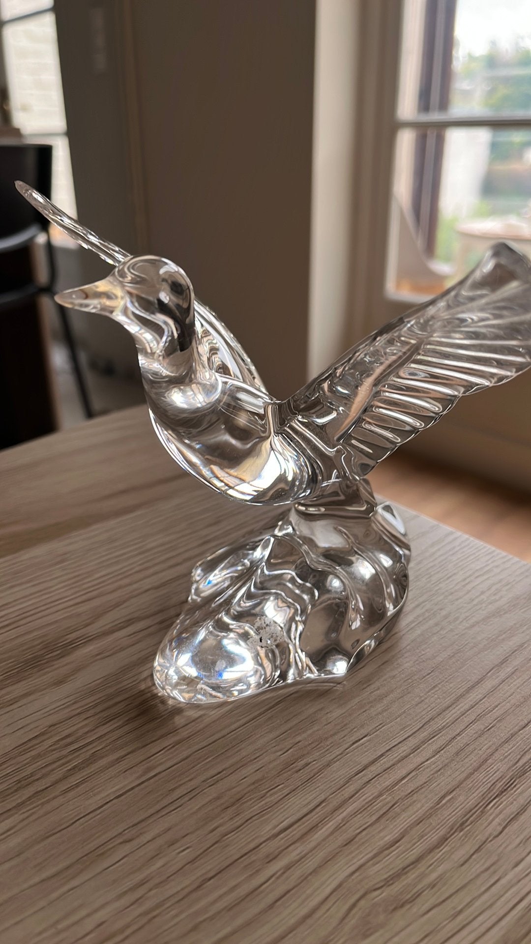 Oiseau de cristal ( canard), Val saint Lambert signé, Enlèvement, Comme neuf, Figurine