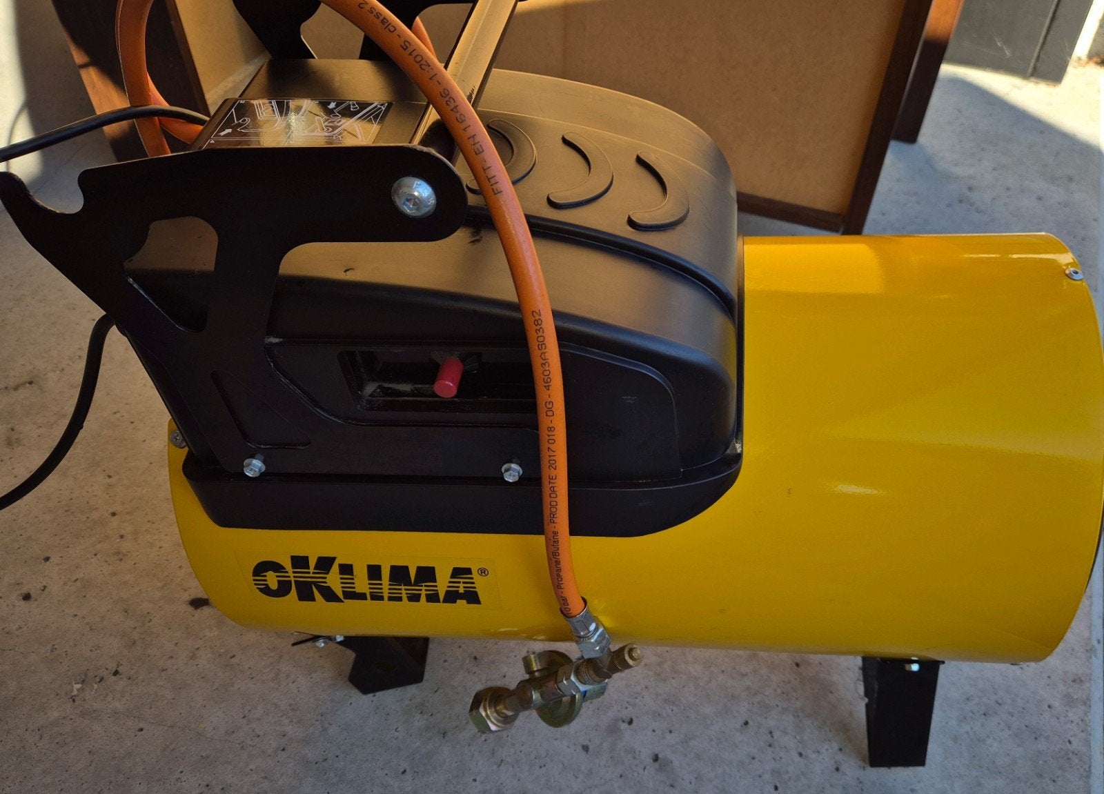 Réchauffeur à gaz à air chaud Oklima, capacité de chauffage, Enlèvement, Comme neuf