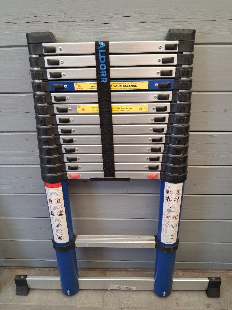 TELESCOOPLADDER ALDORR 4,8m, Ophalen, Zo goed als nieuw, Ladder, Opvouwbaar of Inschuifbaar