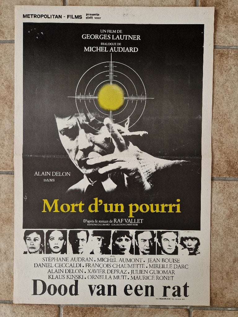 filmaffiche Alain Delon Mort d'un pourri 1977 filmposter, Enlèvement ou Envoi, Rectangulaire vertical, A1 jusqu'à A3, Comme neuf