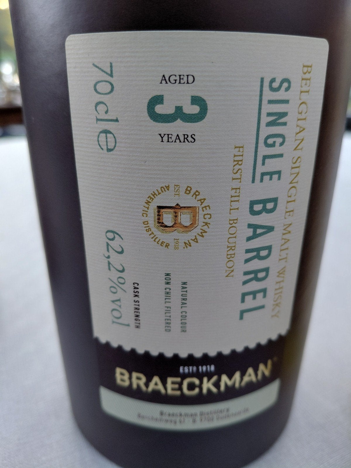 Braeckman Belgian single malt, Ophalen of Verzenden