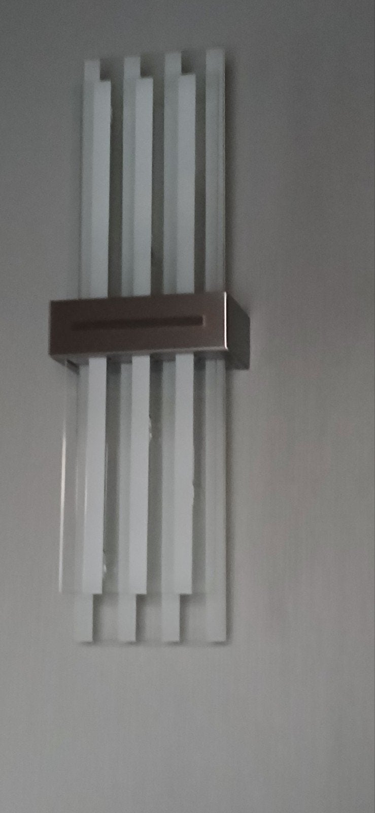 Elegante design wandlamp muurverlichting in glas inox., Huis en Inrichting, Lampen | Wandlampen, Ophalen, Zo goed als nieuw, Glas