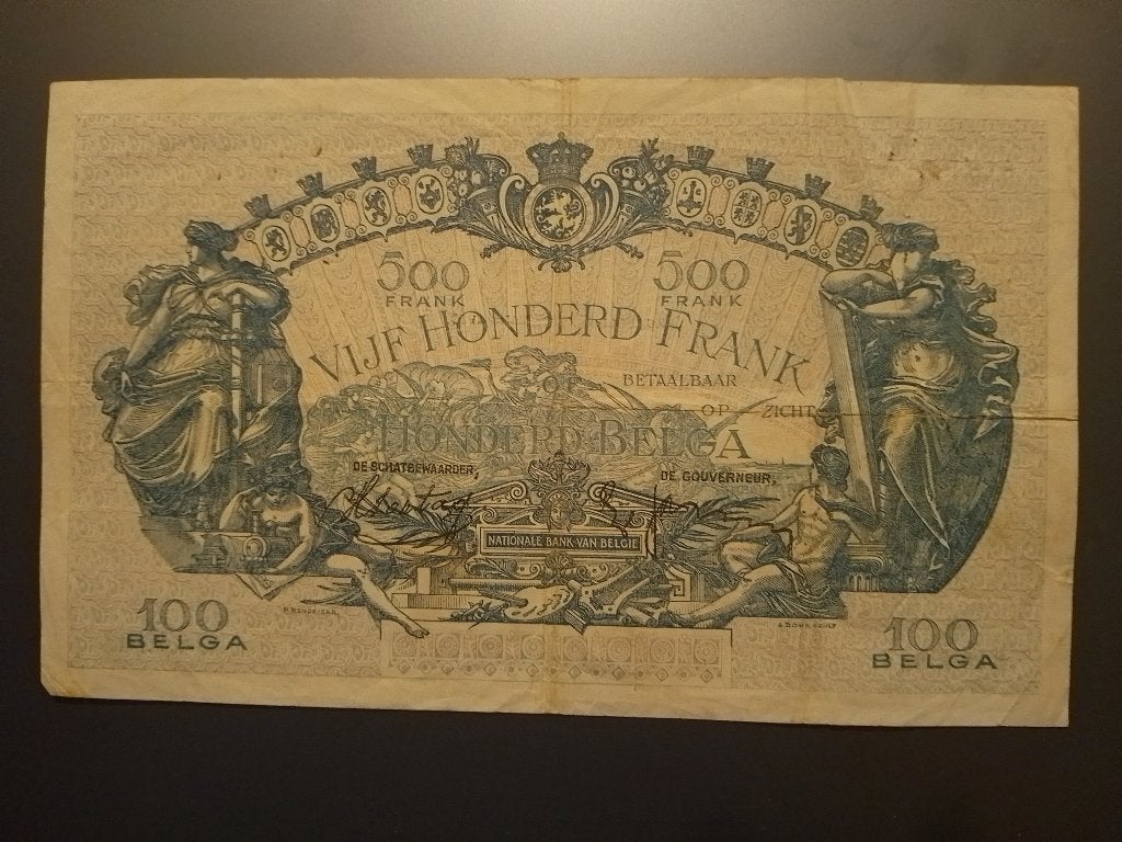 België - 500 Frank 1939 (28-3-1939) - Handtekening Sontag, Enlèvement ou Envoi, Billets en vrac