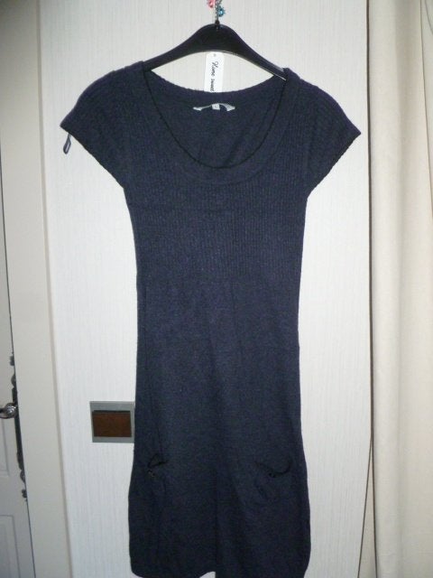 blauwe gebreide dames jurk , small, Kleding | Dames, Ophalen of Verzenden