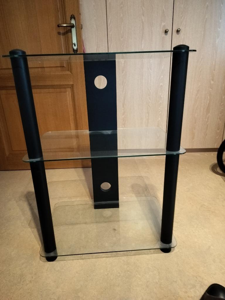 TV-video meubel, Ophalen, Glas, 50 tot 100 cm, Zo goed als nieuw