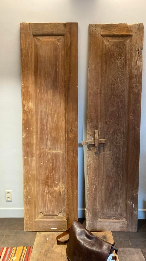 Oude massieve dubbele deur., Ophalen, Gebruikt, Binnendeur, Hout