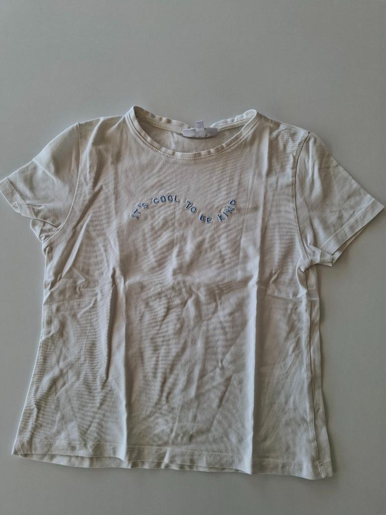 Wit T-shirt Fish & Chips 140, Fish & Chips, Gebruikt, Meisje, Ophalen of Verzenden