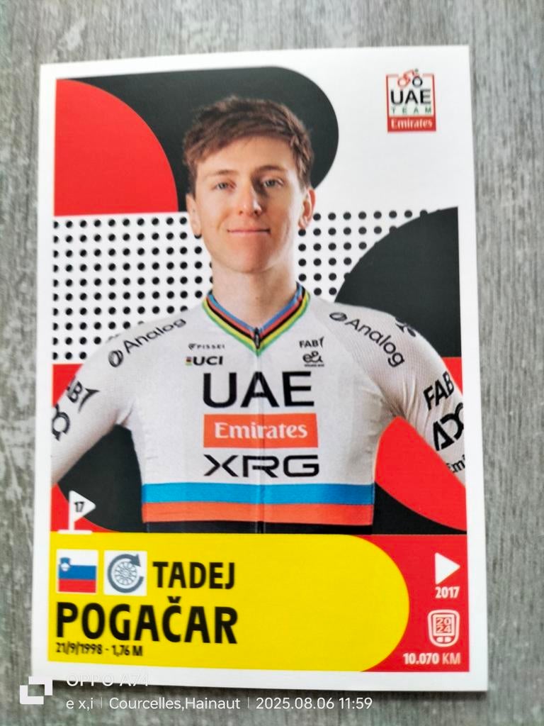 Tadej Pogacar Ronde van Frankrijk 2025 Panini, Nieuw