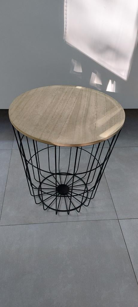 Misou Draadmand + deksel - Bijzettafel- 40x40x43cm, Enlèvement, Comme neuf