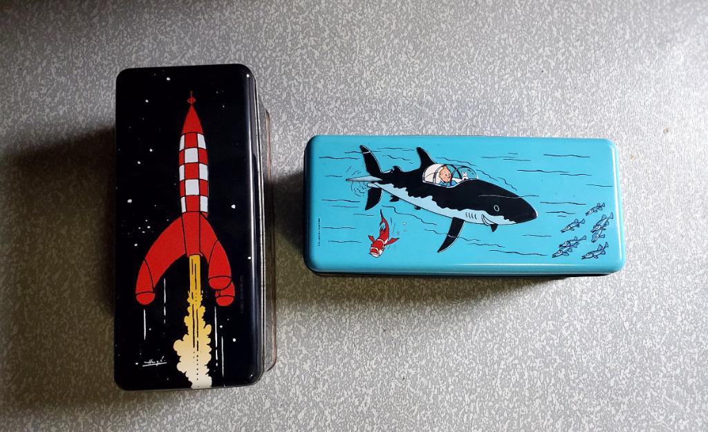 Tintin, Hergé, boîtes en fer. Kuifje, Tim und Strppi., Enlèvement ou Envoi, Utilisé, Biscuits