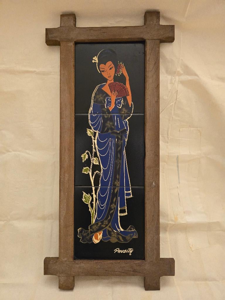 Cadre Vintage céramique signé PAUSITA, Enlèvement