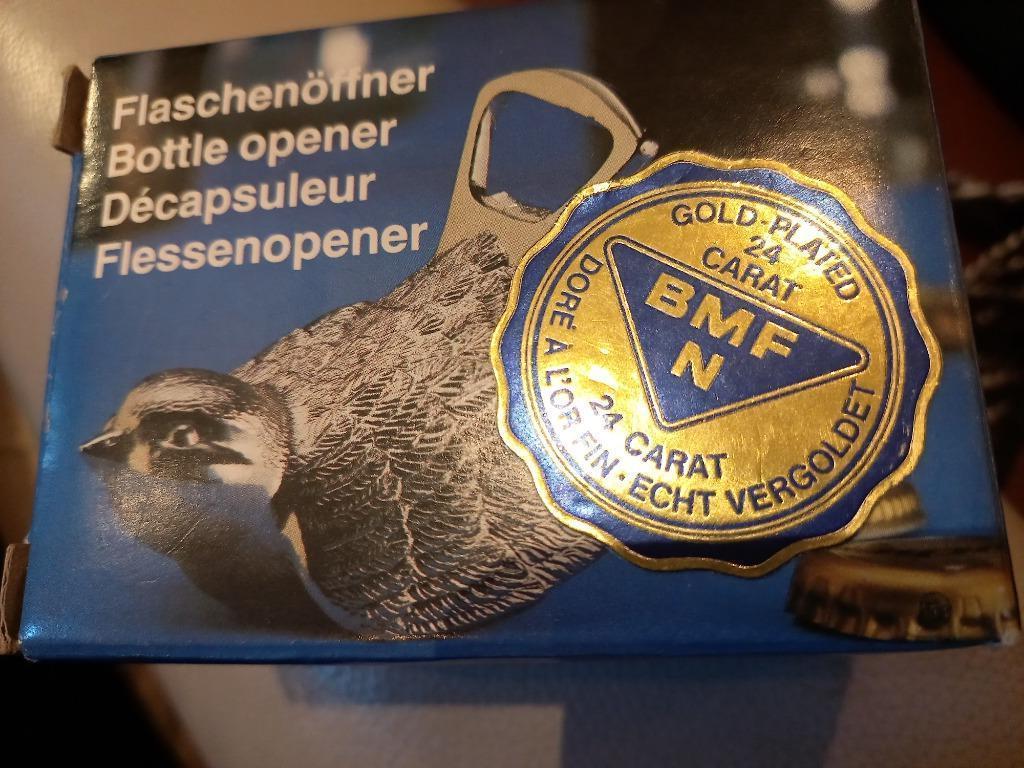 Décapsuleur en forme d'oiseau plaqué or 24 carats, Enlèvement ou Envoi, Neuf, Animal