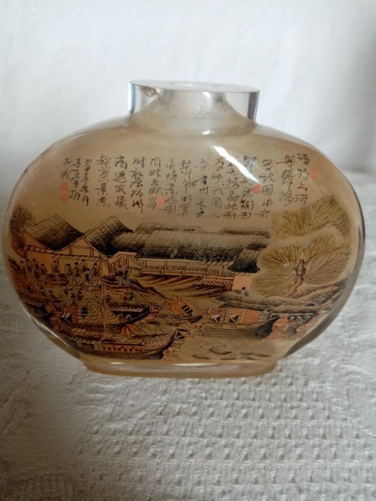 Chinese snuifdoos met bergkristal uit de jaren 70 (8,50 cm/1, Antiek en Kunst, Ophalen of Verzenden