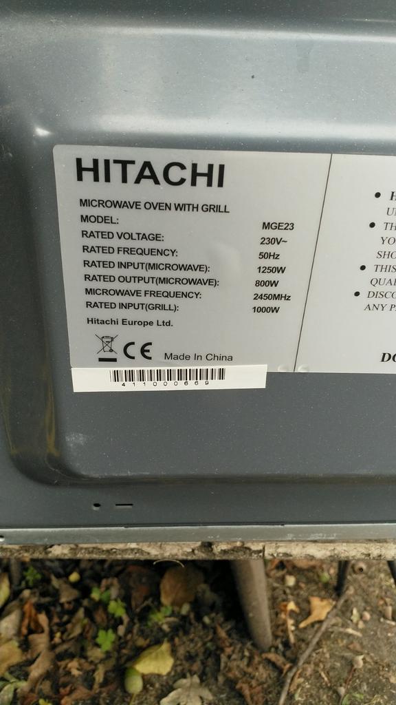 Microgolf plateau Hitachi, Elektronische apparatuur, Ophalen, Gebruikt