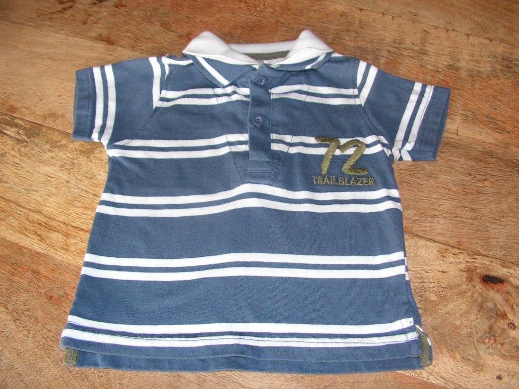 Polo blauw/wit met splitjes, Enlèvement, Comme neuf
