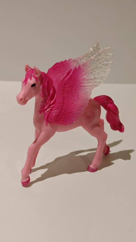 Schleich Bayala Roze Pegasus veulen Blue Ocean glitter uniek, Verzamelen, Poppetjes en Figuurtjes, Zo goed als nieuw, Ophalen of Verzenden