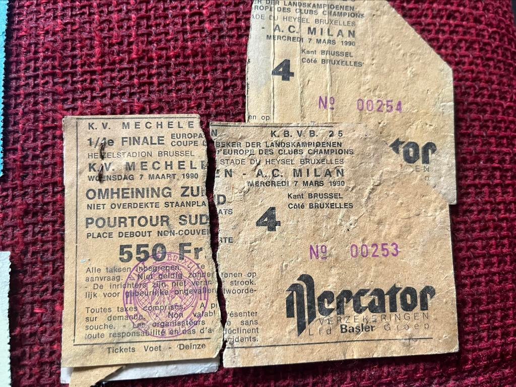 Oude voetbal tickets (zie omschrijving), Ophalen of Verzenden, Zo goed als nieuw
