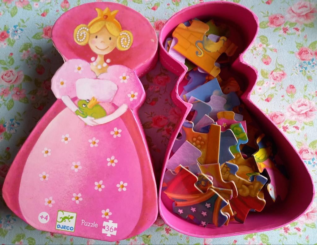 Djeco puzzel 'De prinses en de kikker', Enlèvement ou Envoi, 10 à 50 pièces, Comme neuf